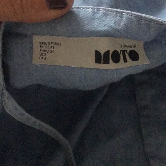 Top Shop Mini Button Down Dress. Hemmed from orig - Picture 3 of 3